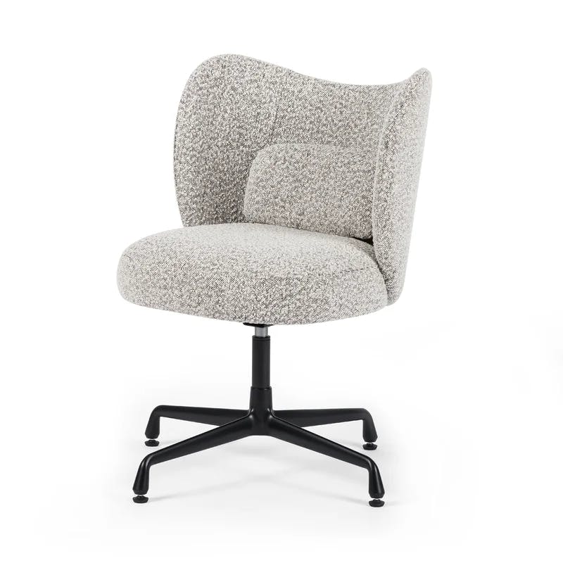 Plato Modern Gray Boucle Fabric Task Chair with Swivel Base