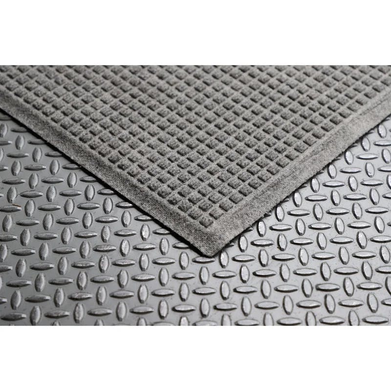Waterhog Squares Medium Gray Flame-Resistant Outdoor Grill Mat