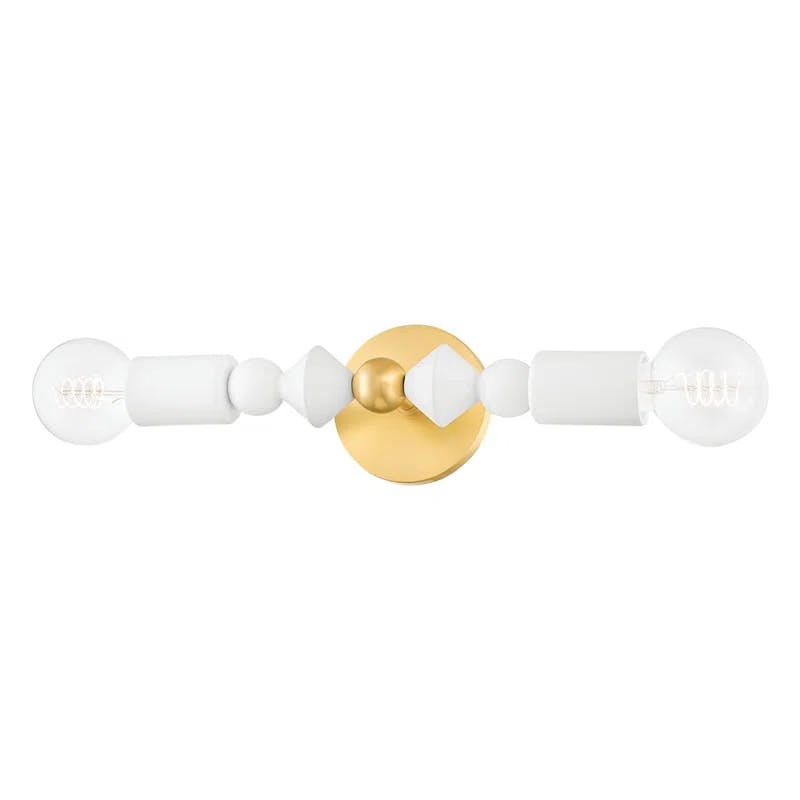 Flora Aged Brass 2-Light Wall Sconce with Ceramic Baubles