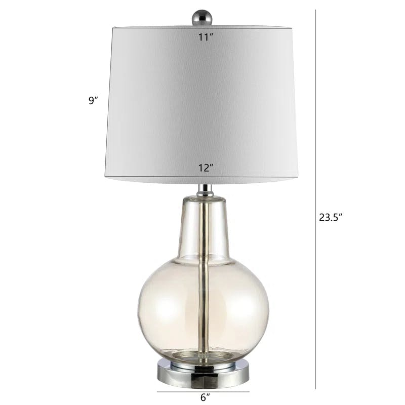 Atlas 16" Mercury Luster Glass Contemporary Table Lamp