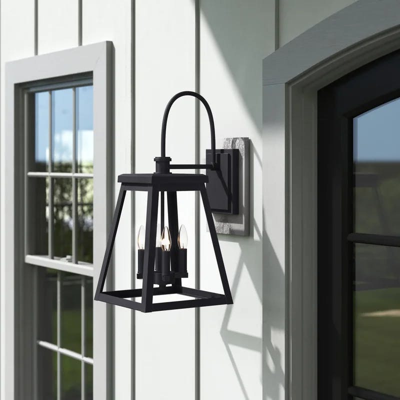 Belmore Dimmable 4-Light Outdoor Wall Lantern in Black and Bronze