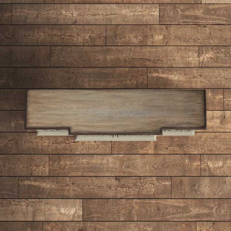Mills Textured Ivory and Brown 72'' Traditional Wood Veneer Sideboard