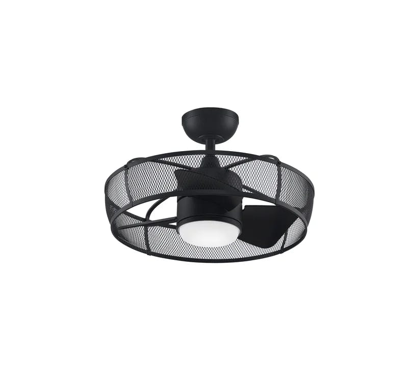 Sleek Black 20" Smart Chandelier Ceiling Fan with LED Light