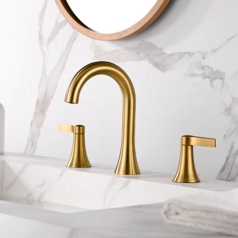 Elegant 8'' Bronze Double Handle Widespread Bathroom Faucet