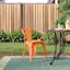 Vibrant Orange Steel Slat-Back Indoor-Outdoor Dining Chair