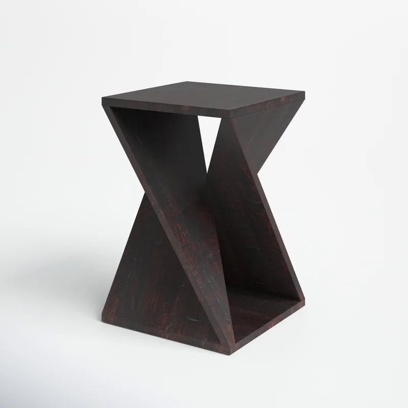 Jasper Espresso 16'' Square Solid Wood & Metal End Table