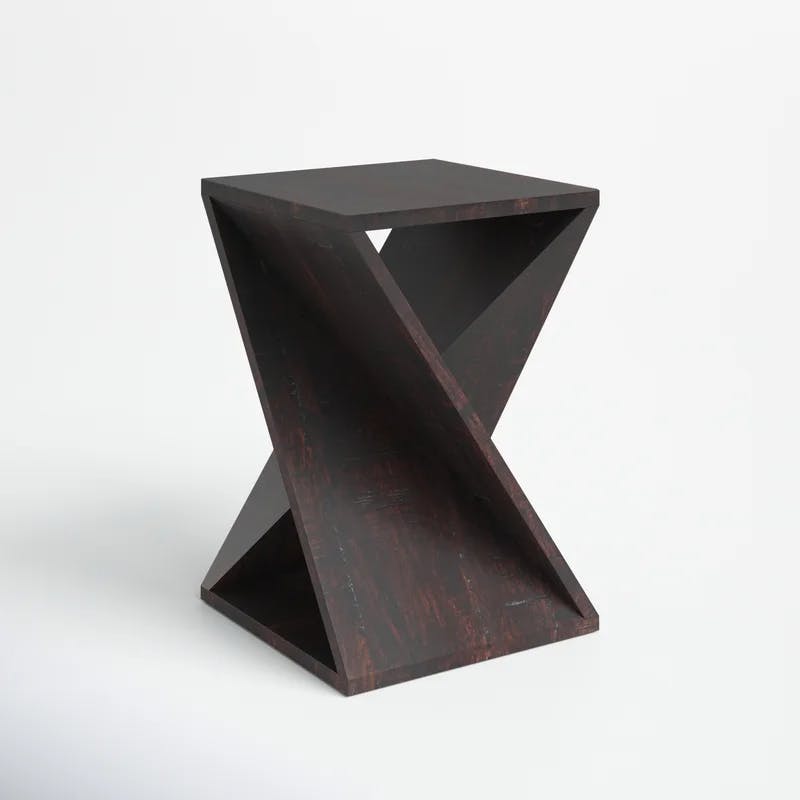 Jasper Espresso 16'' Square Solid Wood & Metal End Table