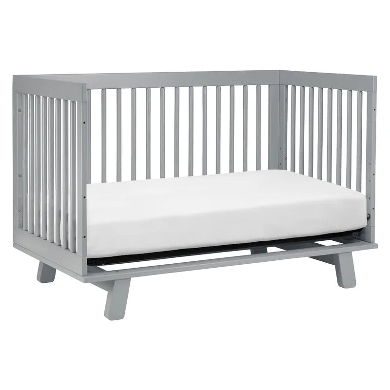Hudson Modern Grey New Zealand Pine 3-in-1 Convertible Crib