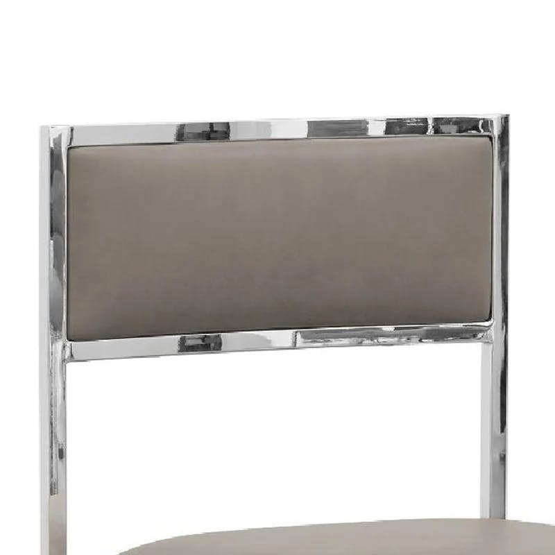 Eun 20" Gray Faux Leather & Chrome High Side Chair - Set of 2
