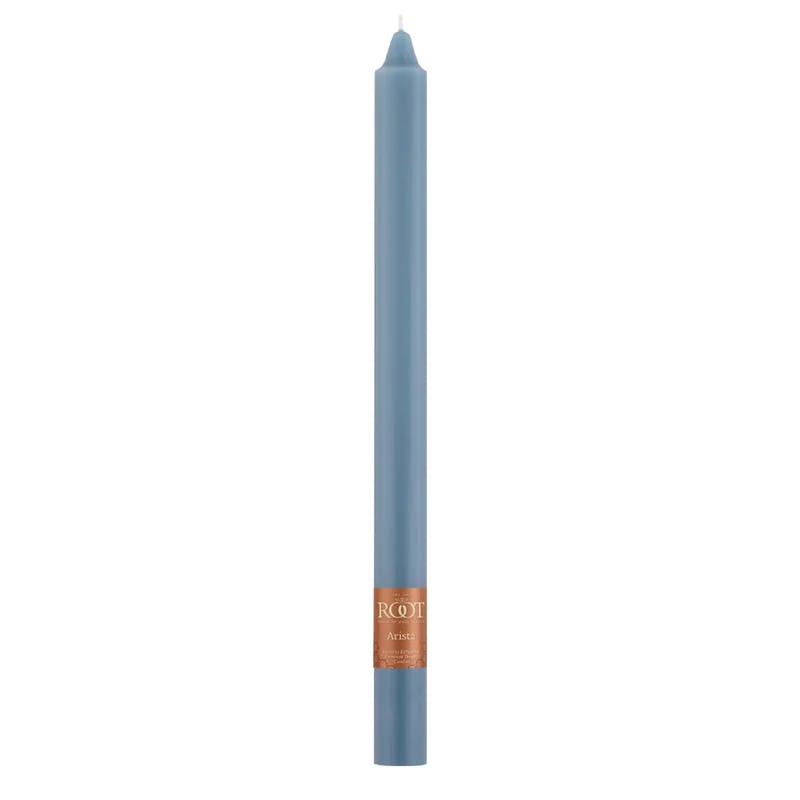 Williamsburg Blue Smooth Satin 12" Beeswax Taper Candles, Set of 12
