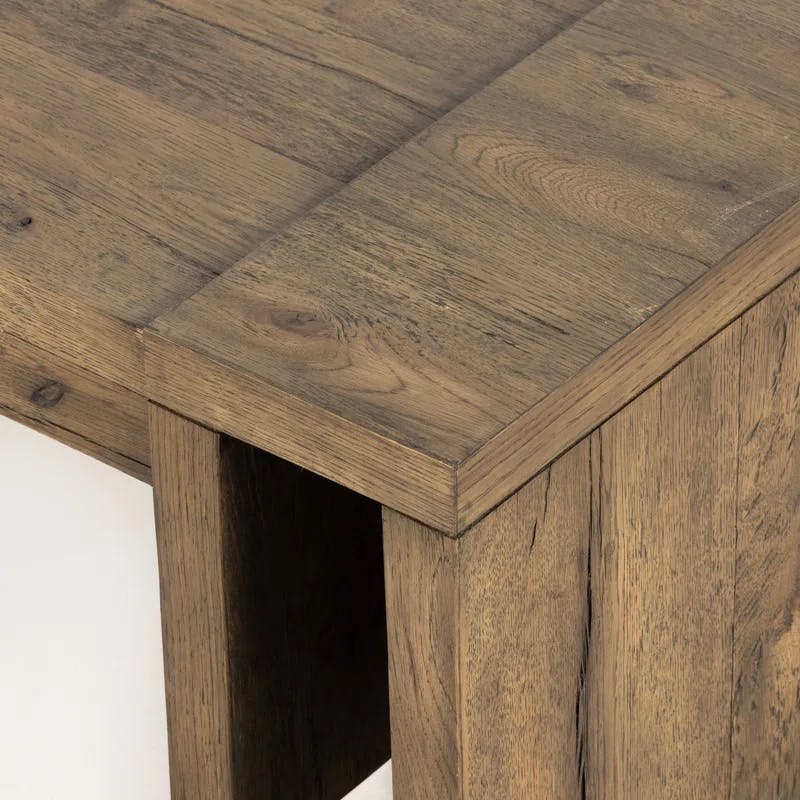Rustic Fawn 60'' Rectangular Oak Veneer Coffee Table with Storage