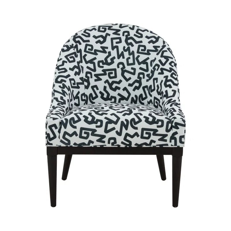 Handcrafted Velvet Slipper Accent Chair in Abstract Brown