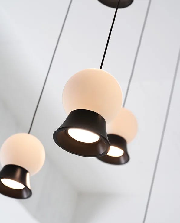 Matte Black Fuji Inspired 12-Light LED Globe Pendant
