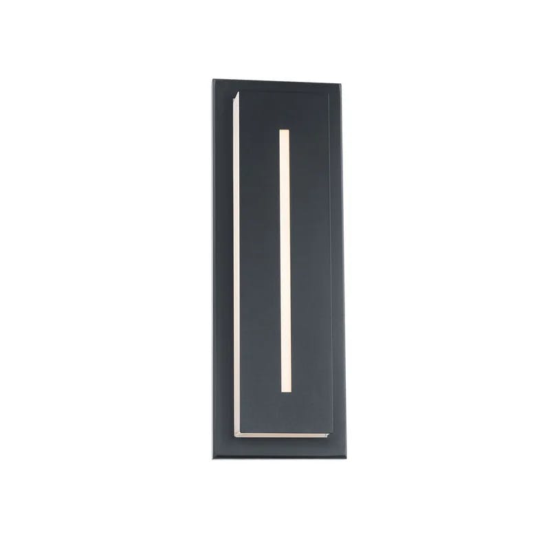 Sleek Midnight 16" LED Outdoor Wall Sconce in Black Aluminum