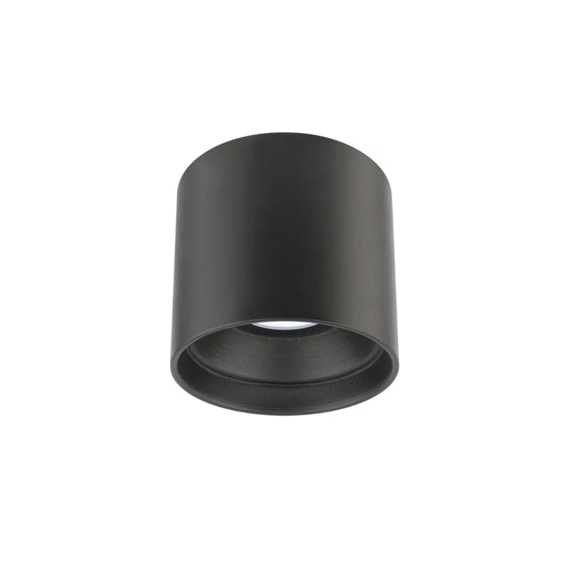 Squat Frosted Black Glass LED Outdoor Flush Mount