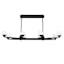 Eclipse Black Crystal 8-Light LED Linear Chandelier with Etched Glass