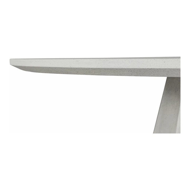Templo 47" White Concrete Round Indoor/Outdoor Dining Table