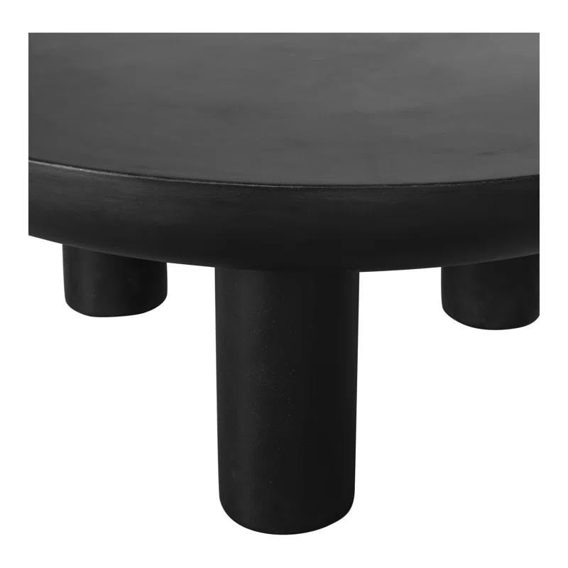 Rocca Round Black Concrete Outdoor Coffee Table