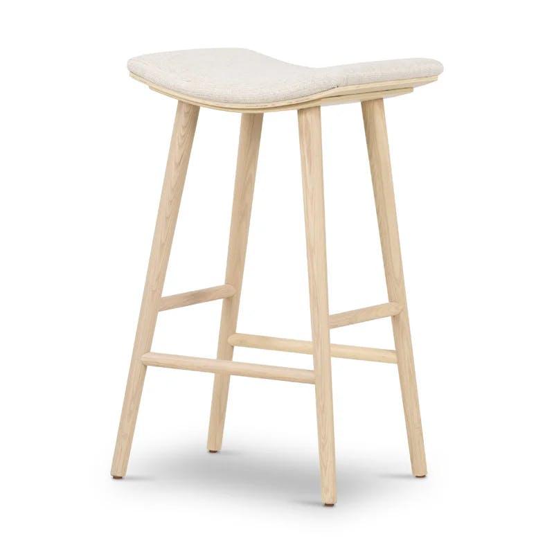 Essence Natural Saddle Style Solid Wood Counter Stool, 30"