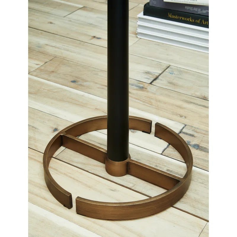 Sleek Black and Gold 60" Contemporary Metal Floor Lamp