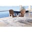 Modern Coastal Breeze Brown & White HDPE Outdoor Armchair