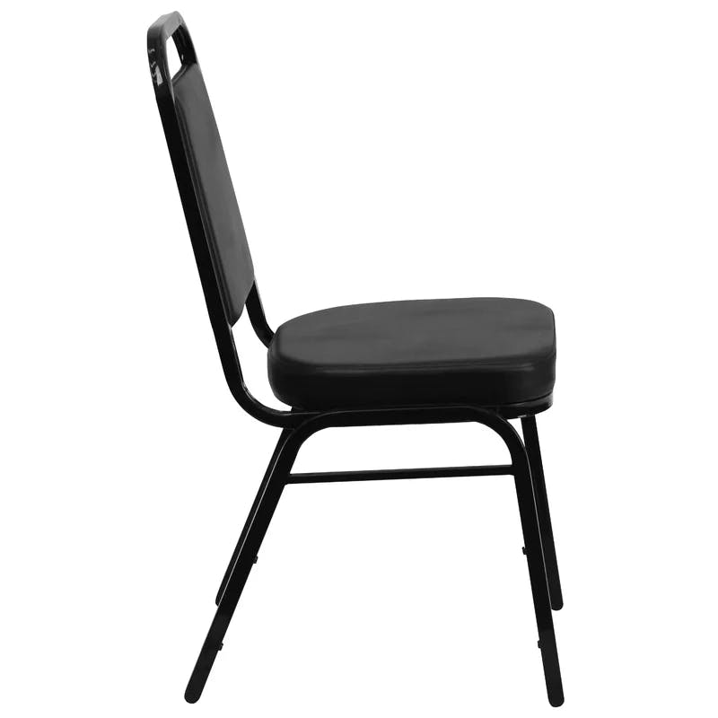 Hercules Series 20.25" Armless Stacking Banquet Chair in Black Vinyl