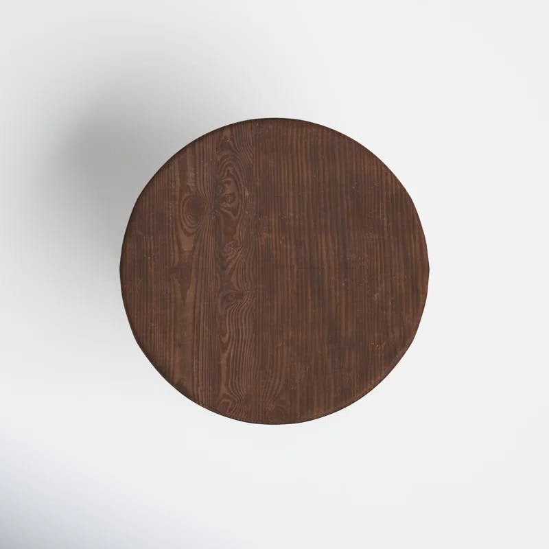 Urban Elegance 28" Round Reclaimed Pine & Iron Coffee Table with Storage