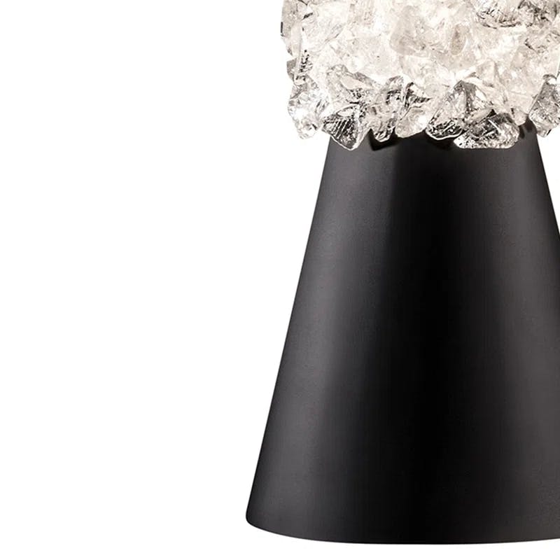 Cirrus Clouds Matte Black 2-Light Wall Sconce with Rough Cut Crystal