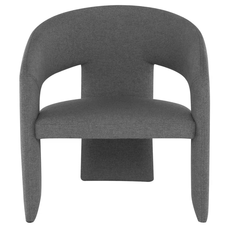 Nuevo Anise Shale Grey Metal Accent Chair with Plastic Glides