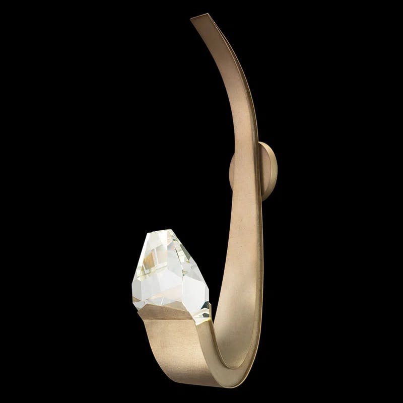 Elegant Bronze Dimmable LED Wall Sconce with Crystal Accents