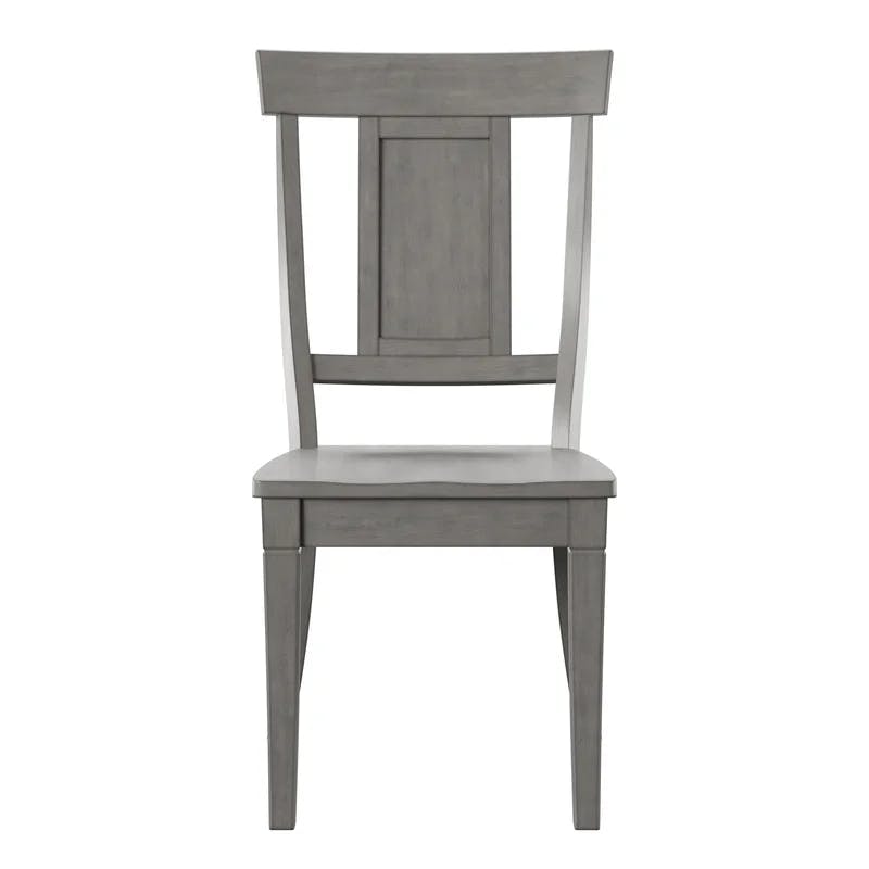 Eleanor Antique Grey Wood Panel Back Dining Chair Set