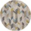 Binada Hand-Tufted Wool Round Rug in Goldenrod, Warm Taupe, and Pastel Turquoise