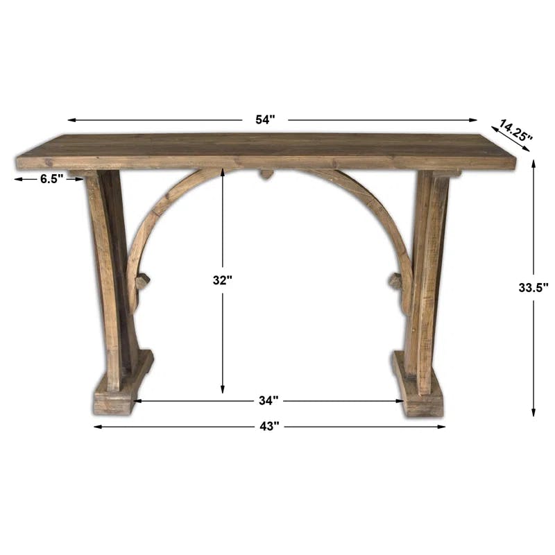 Cayce Transitional Lodge 54'' Sun Bleached Solid Wood Console Table