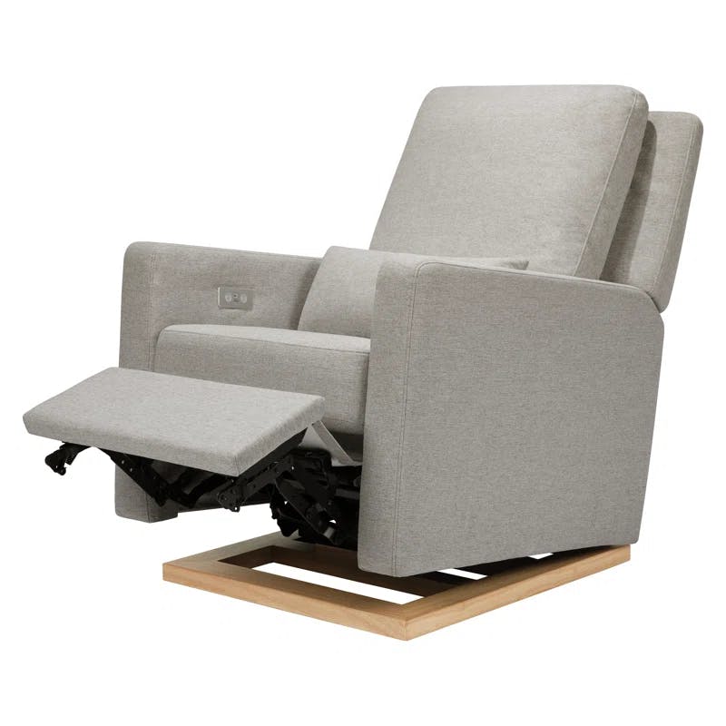 Sigi 34" Performance Grey Eco-Weave Electronic Recliner with USB