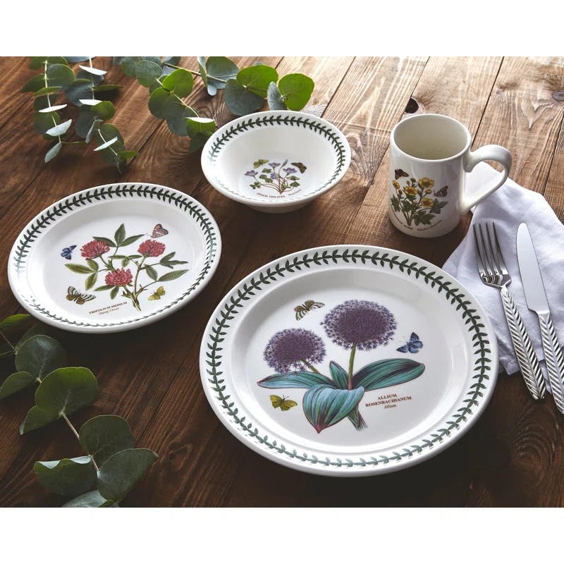 Botanic Garden Porcelain 4-Piece Floral Dinnerware Set
