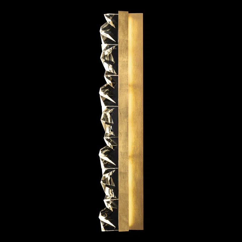 Strata Gold Leaf 6-Light LED Sconce with Hand-Carved Crystals