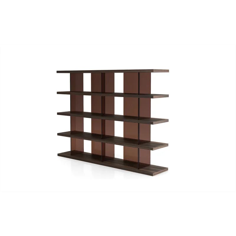 Otford Smoked Oak Multi-Tiered Minimalist Bookcase