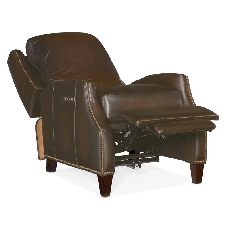 Sarzana Fortress Dark Wood Handcrafted Leather Recliner