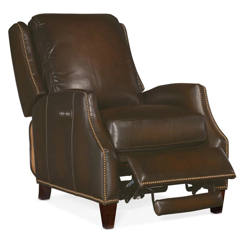 Sarzana Fortress Dark Wood Handcrafted Leather Recliner