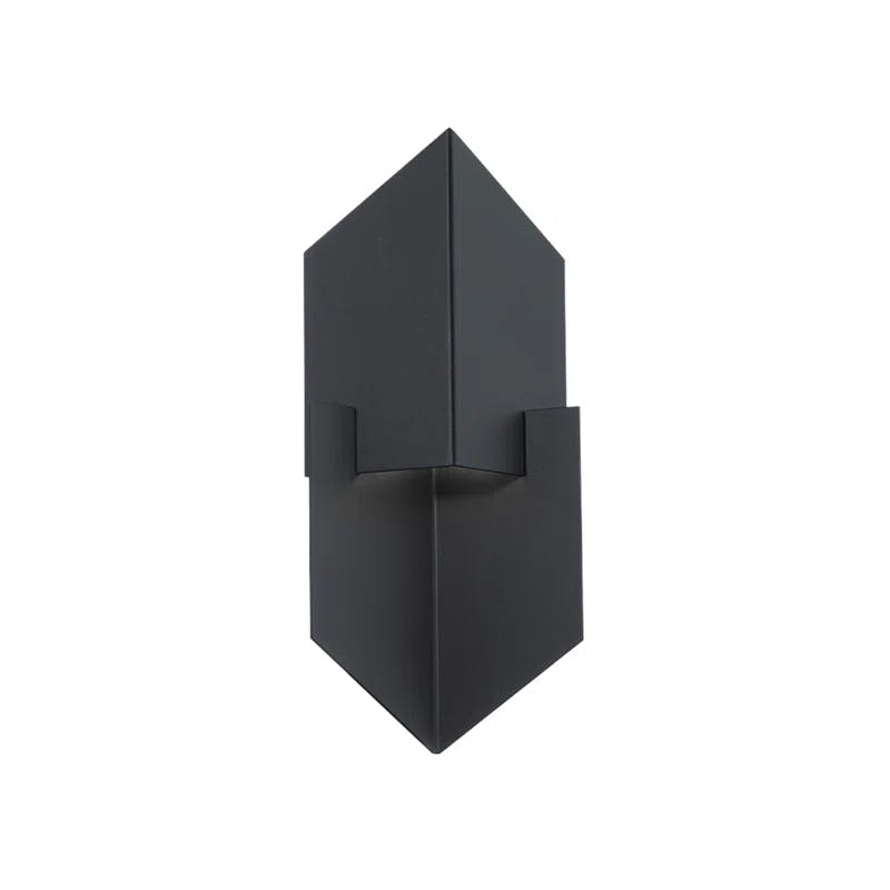 Cupid Black Aluminum LED Outdoor Wall Light with Silk Screened Glass