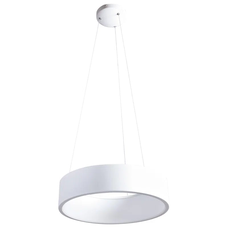 Orbit 17.75" White Drum LED Pendant Light