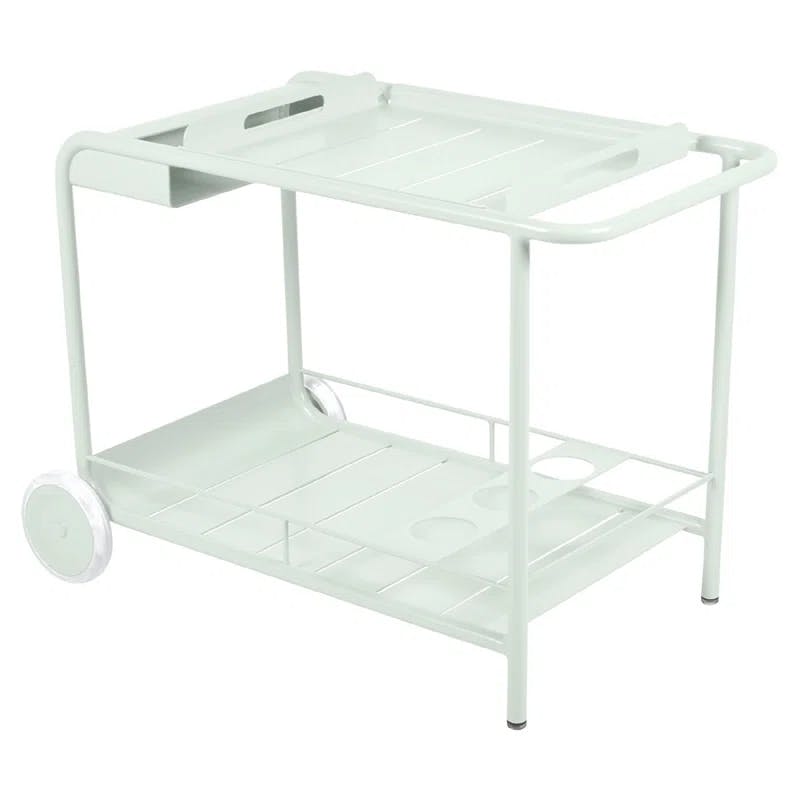 Ice Mint Luxembourg Aluminium Bar Cart with Wine Rack and Storage
