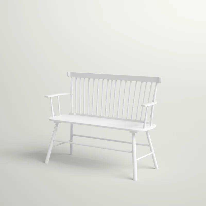 Farmhouse White Painted Solid Wood Entryway Bench