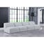 Hollowayville Luxe 132'' Gray Linen Armless Modular Sofa