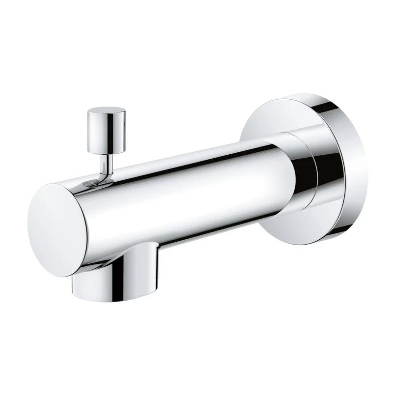 Modern Wall Mounted Tub Spout with Diverter in Brushed Nickel