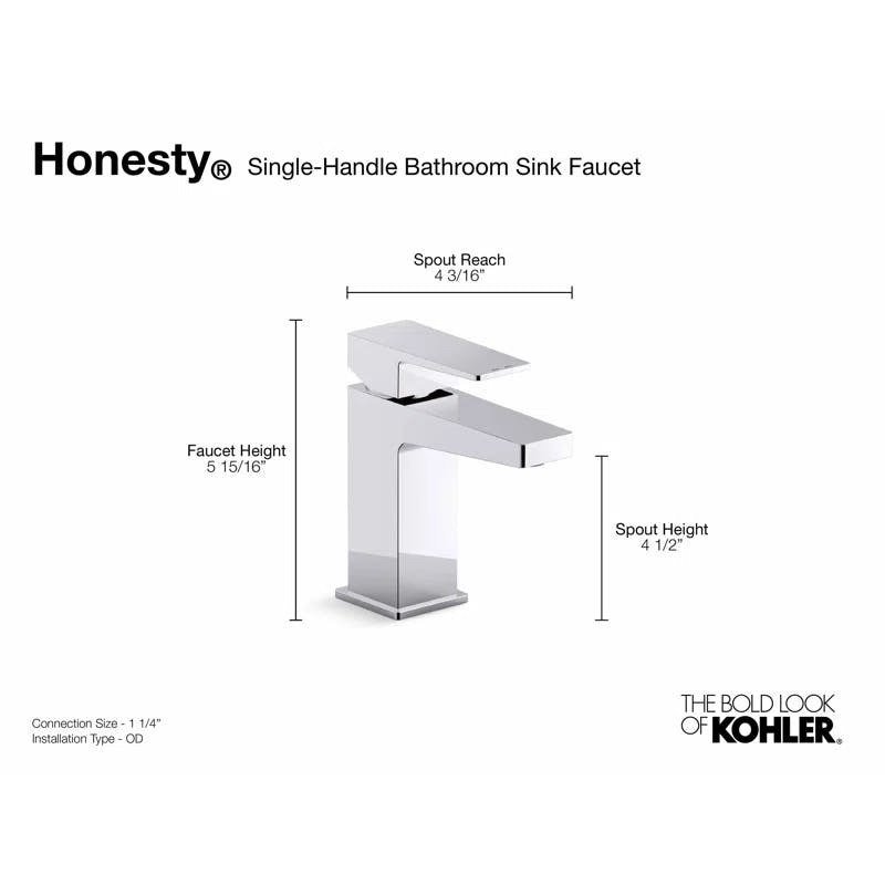 Honesty Matte Black Single-Handle Low-Arc Bathroom Faucet