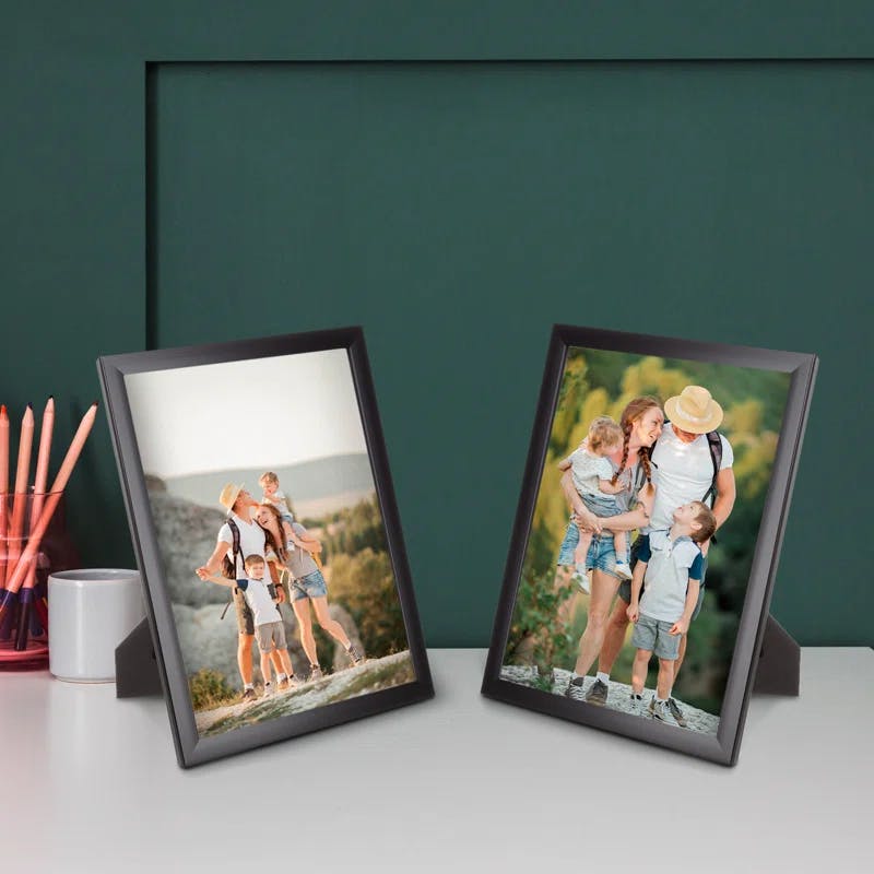 Classic 5x7 Black Tabletop & Wall Picture Frame with Glass Protector