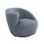 Carlisle Azure Polyester Blend Swivel Armchair with Left-Facing Orientation