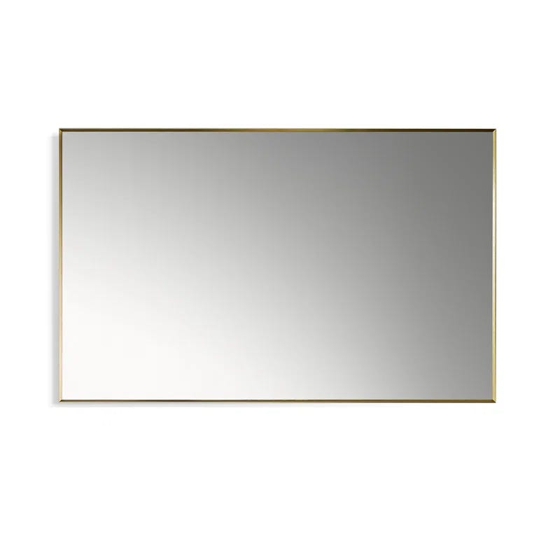 Elegant Rectangular 48" Brushed Gold Aluminum Bathroom Vanity Mirror