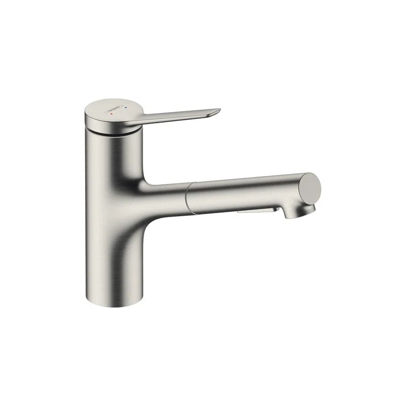 Modern Optik 8.5" Stainless Steel Kitchen Faucet with Pull-Out Spray